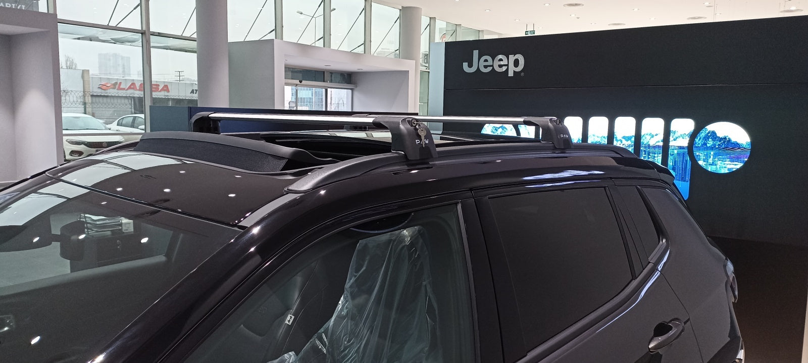 Jeep Compass Roof Rack-Crossbars Fits to for Flush Roof Rails Silver Color Jeep Compass Roof Rack-Crossbars Fits to for Flush Roof Rails Silver Color